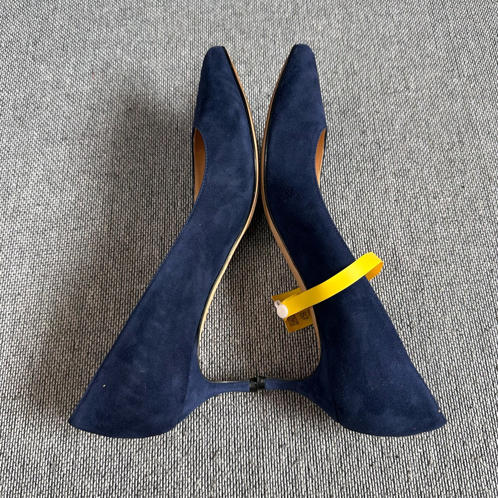 空白 Alcantara Blue High heels