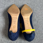空白 Alcantara Blue High heels