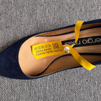 空白 Alcantara Blue High heels