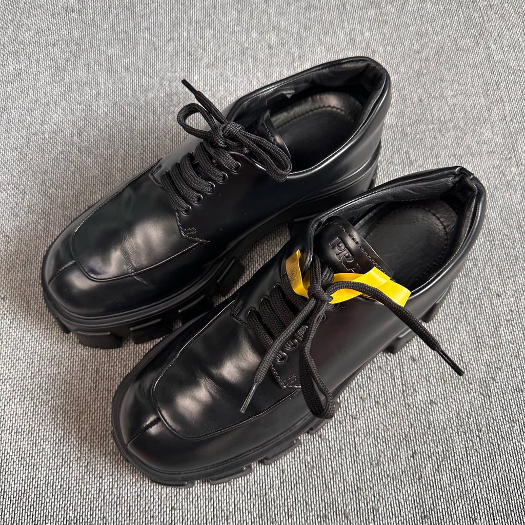 Prada Leather Black Platform shoes