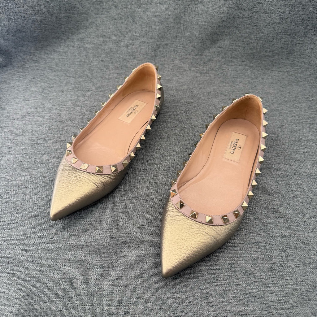 Valentino Gold Flat shoes
