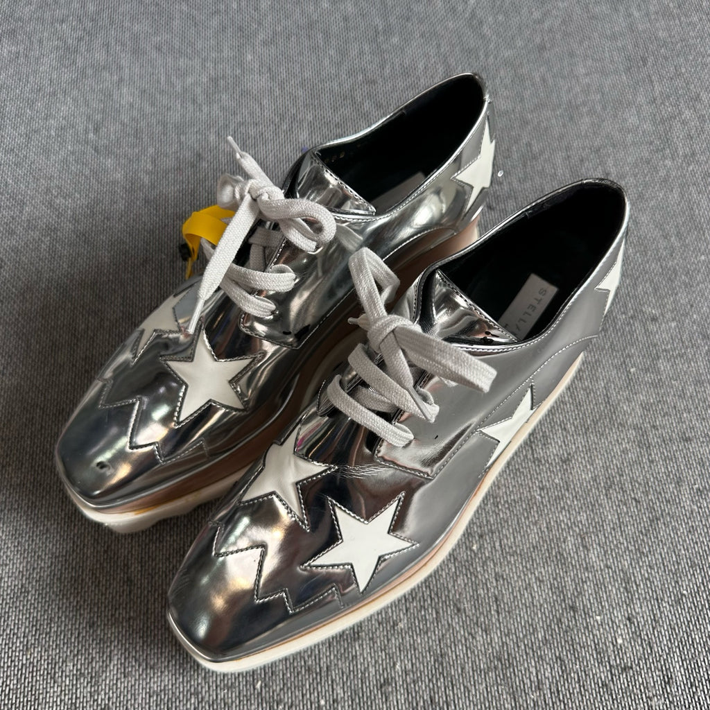 空白 Silver Platform shoes