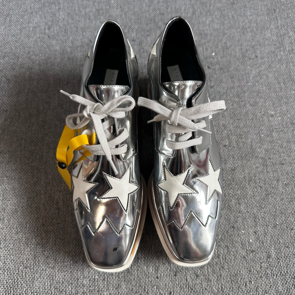 空白 Silver Platform shoes