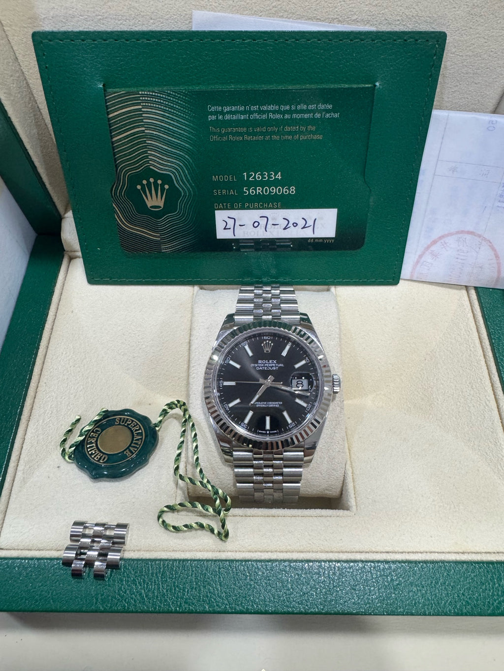 Rolex Log-based White 41 millimeters m126334-0018
