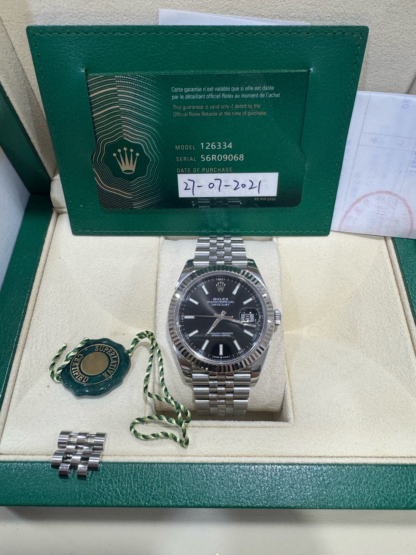 Rolex Log-based White 41 millimeters m126334-0018
