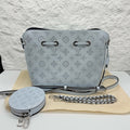 Louis Vuitton Bella Blue Bucket & Drawstring Bag 19 x 22 x 14 M21144