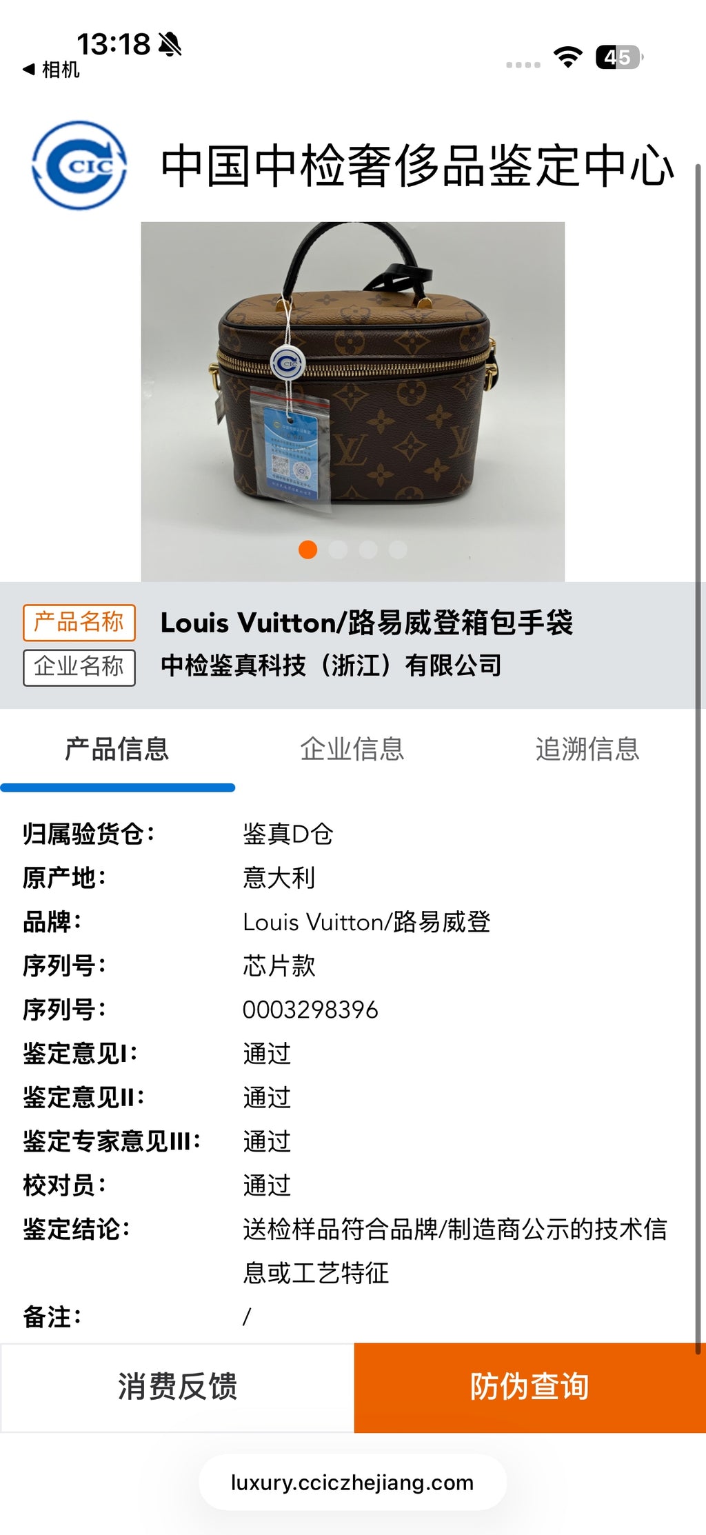 Louis Vuitton Vanity 19 x 13 x 11 M45165