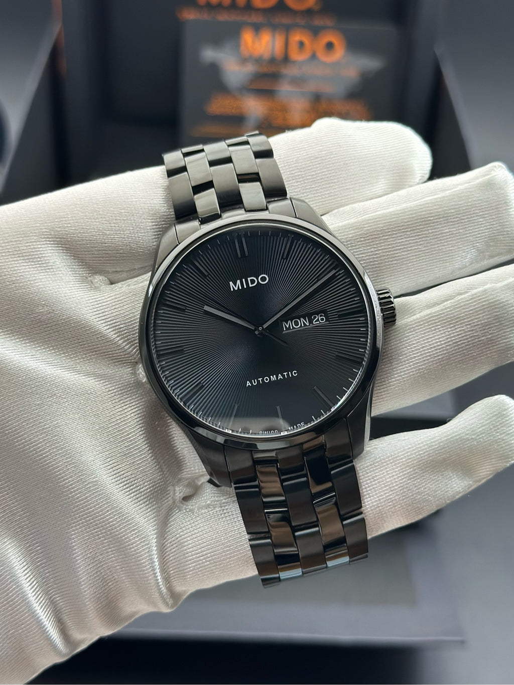 Mido Black Automatic (self-winding) watch
