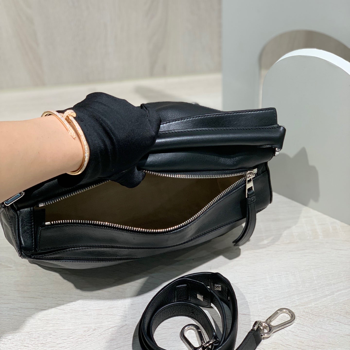 Loewe Handbag Black Crossbody 290mm*190mm*120mm 322.30.S20-1100