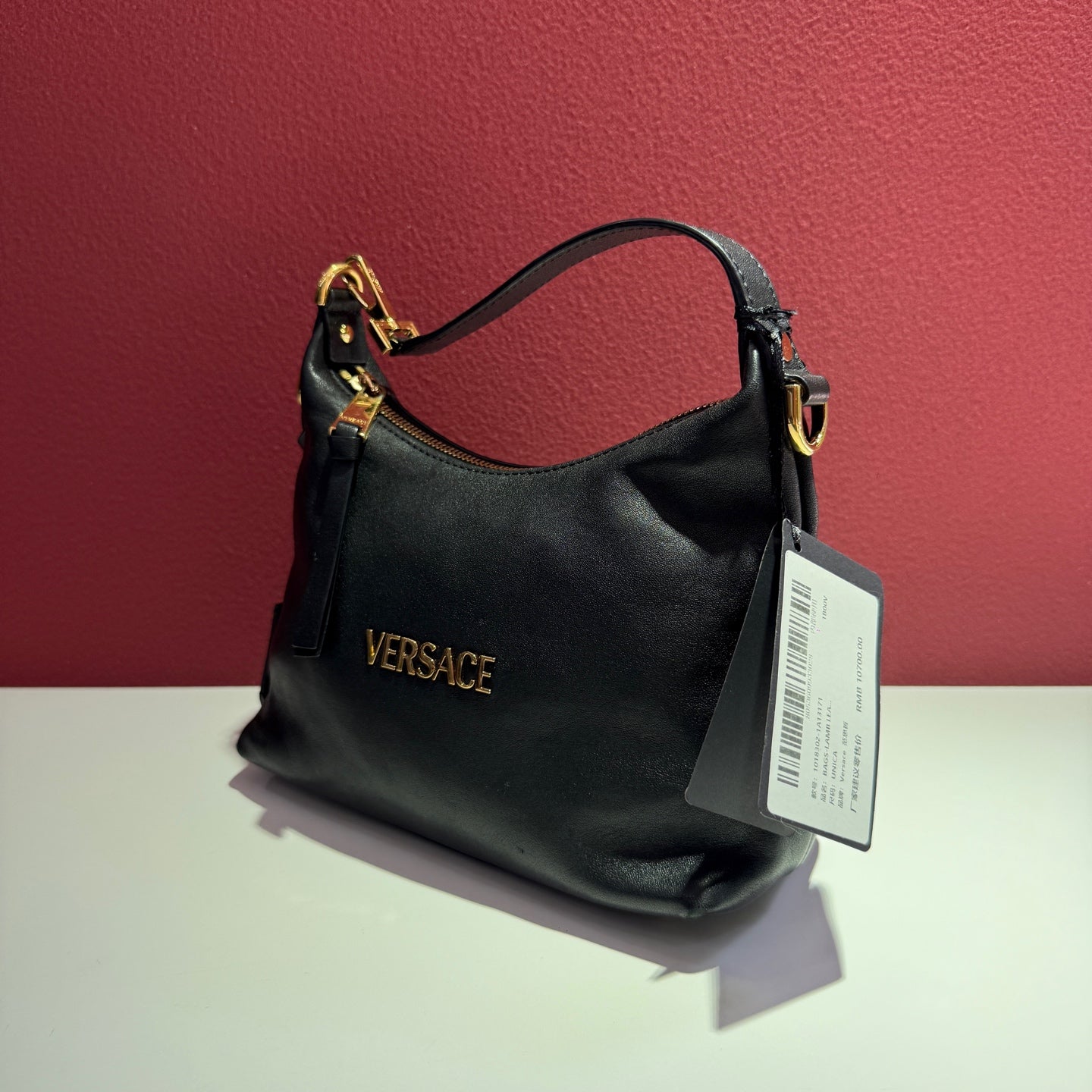 Versace VersaceTag Crescent Bag Black 23 x 16 x 11 1018302-1A13171_1B00V