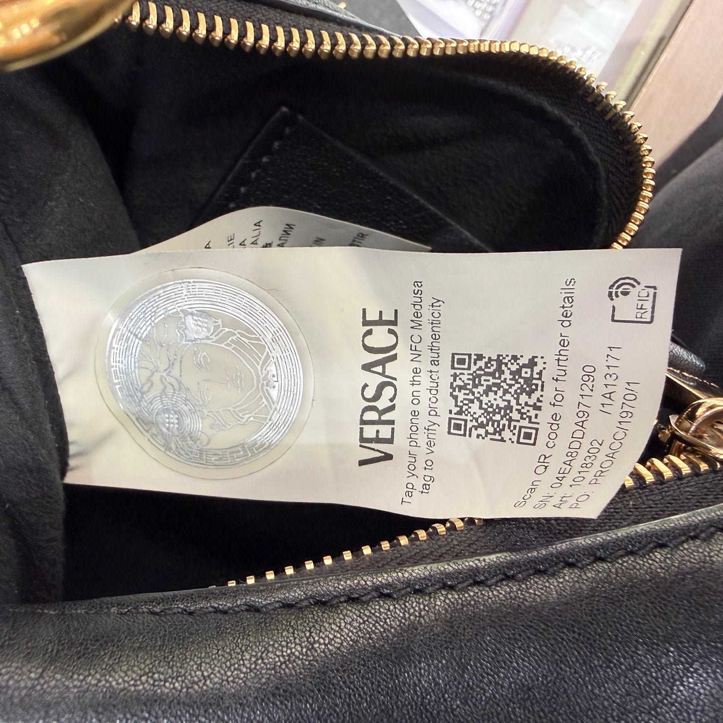 Versace VersaceTag Crescent Bag Black 23 x 16 x 11 1018302-1A13171_1B00V