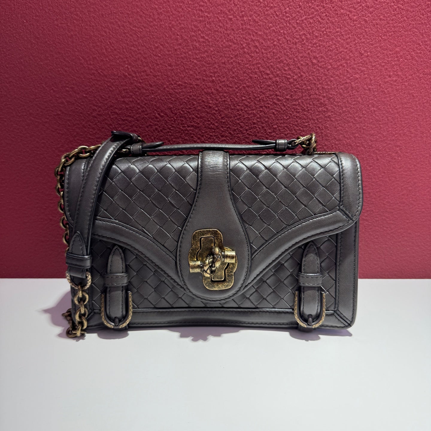 Bottega Veneta Metal Gray Crossbody 490243VCKI18503