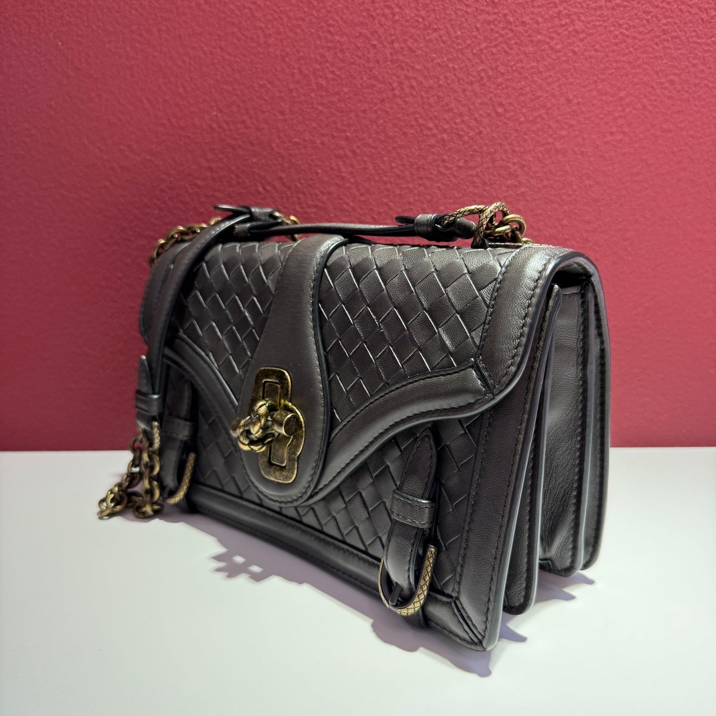 Bottega Veneta Metal Gray Crossbody 490243VCKI18503