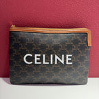 Celine TRIOMPHE Small Clutch in Faux Leather and Sheepskin Faux leather Clutch 10D672BZQ.04LU