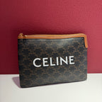Celine TRIOMPHE Small Clutch in Faux Leather and Sheepskin Faux leather Clutch 10D672BZQ.04LU