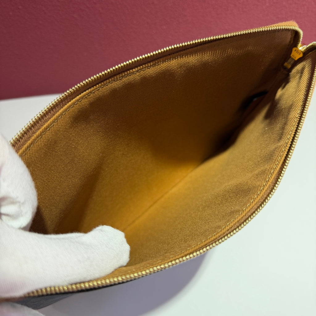 Celine TRIOMPHE Small Clutch in Faux Leather and Sheepskin Faux leather Clutch 10D672BZQ.04LU