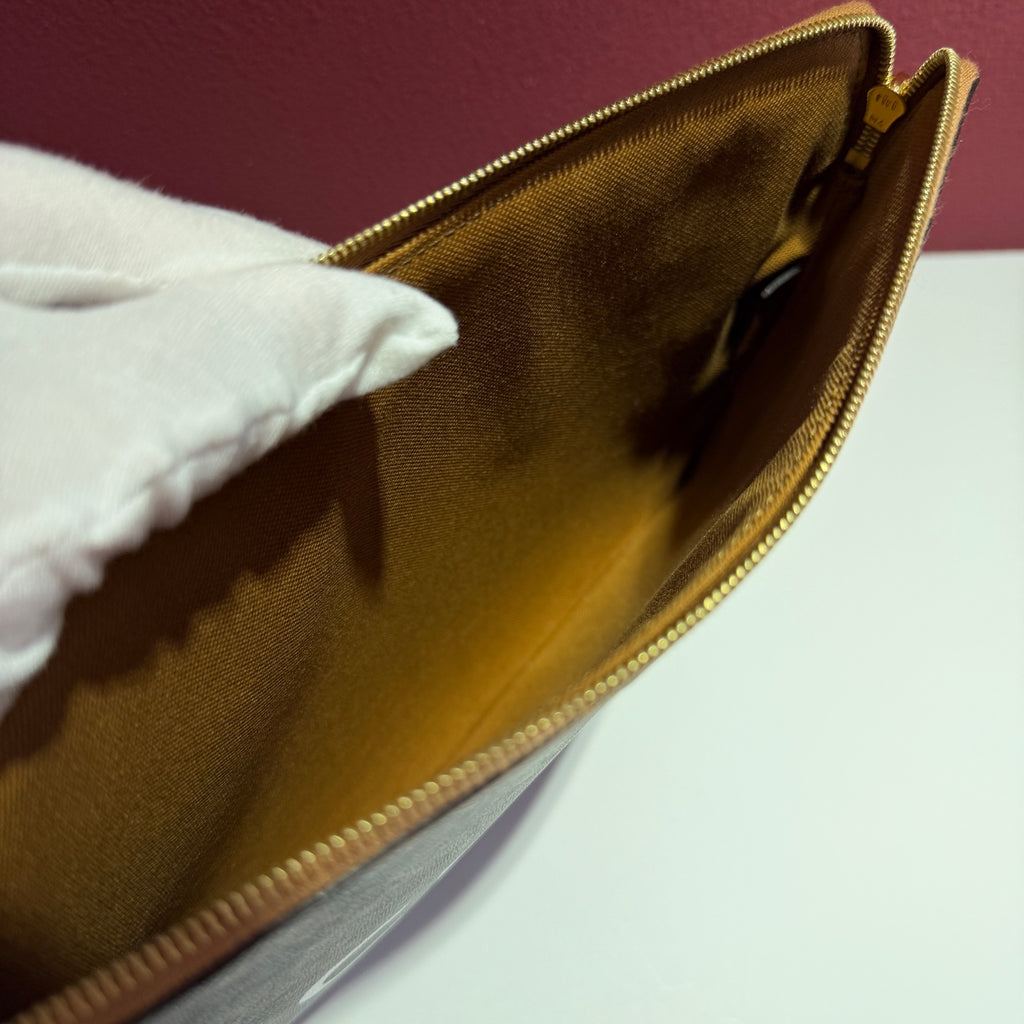 Celine TRIOMPHE Small Clutch in Faux Leather and Sheepskin Faux leather Clutch 10D672BZQ.04LU