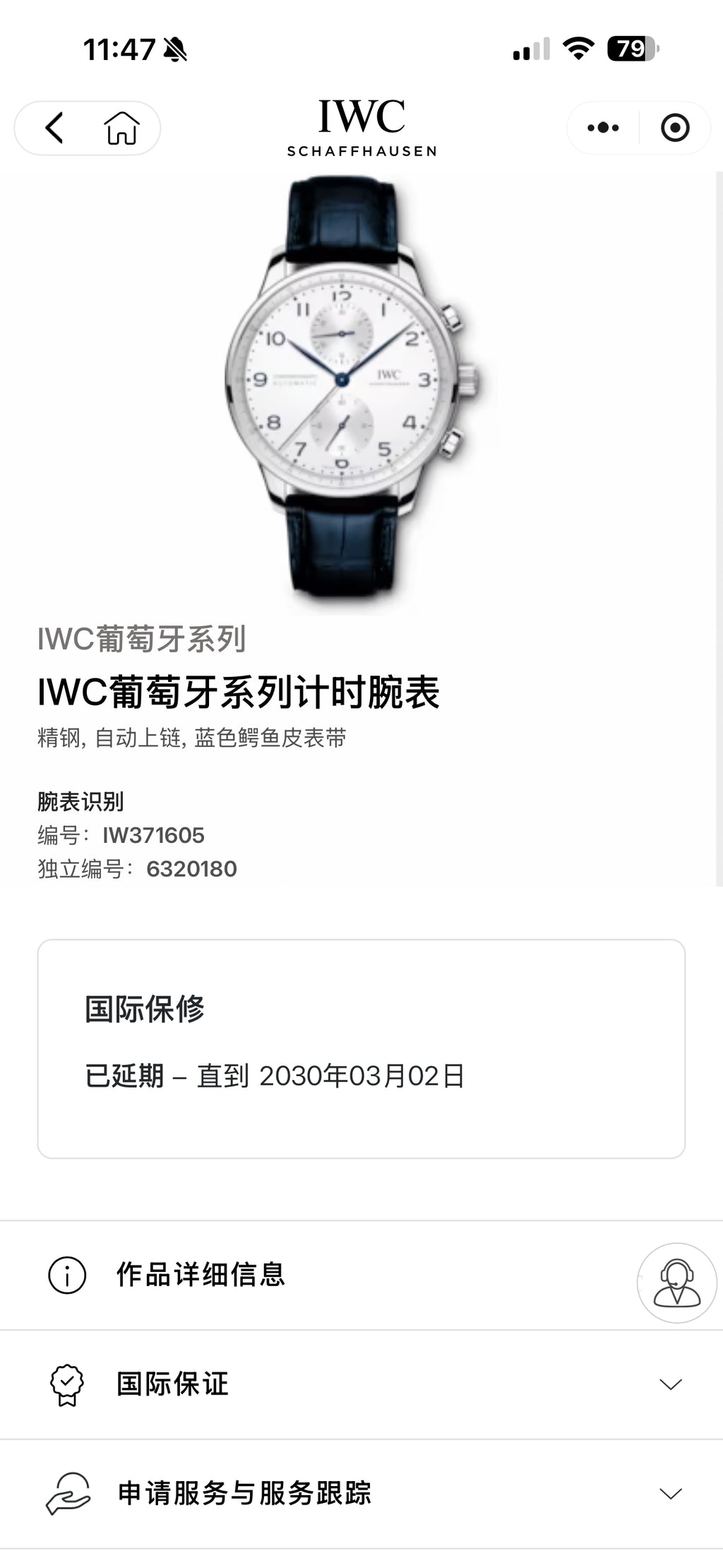 IWC IWC Portuguese Collection Blue 41 millimeters IW371605