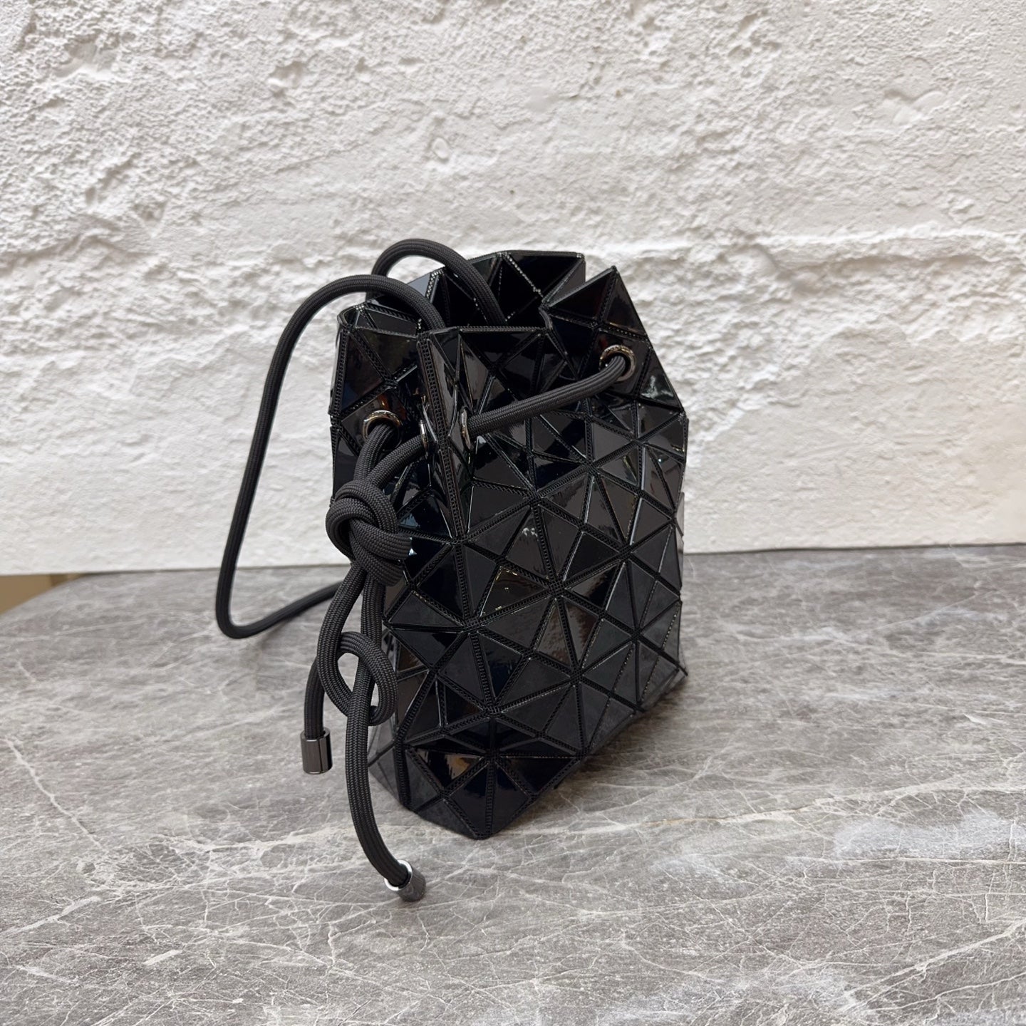 Issey Miyake Black Bucket & Drawstring Bag