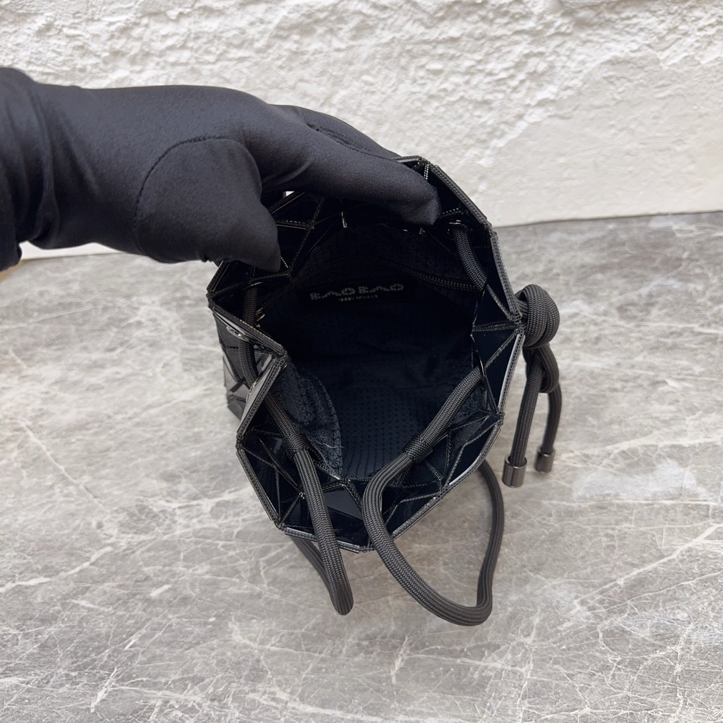 Issey Miyake Black Bucket & Drawstring Bag