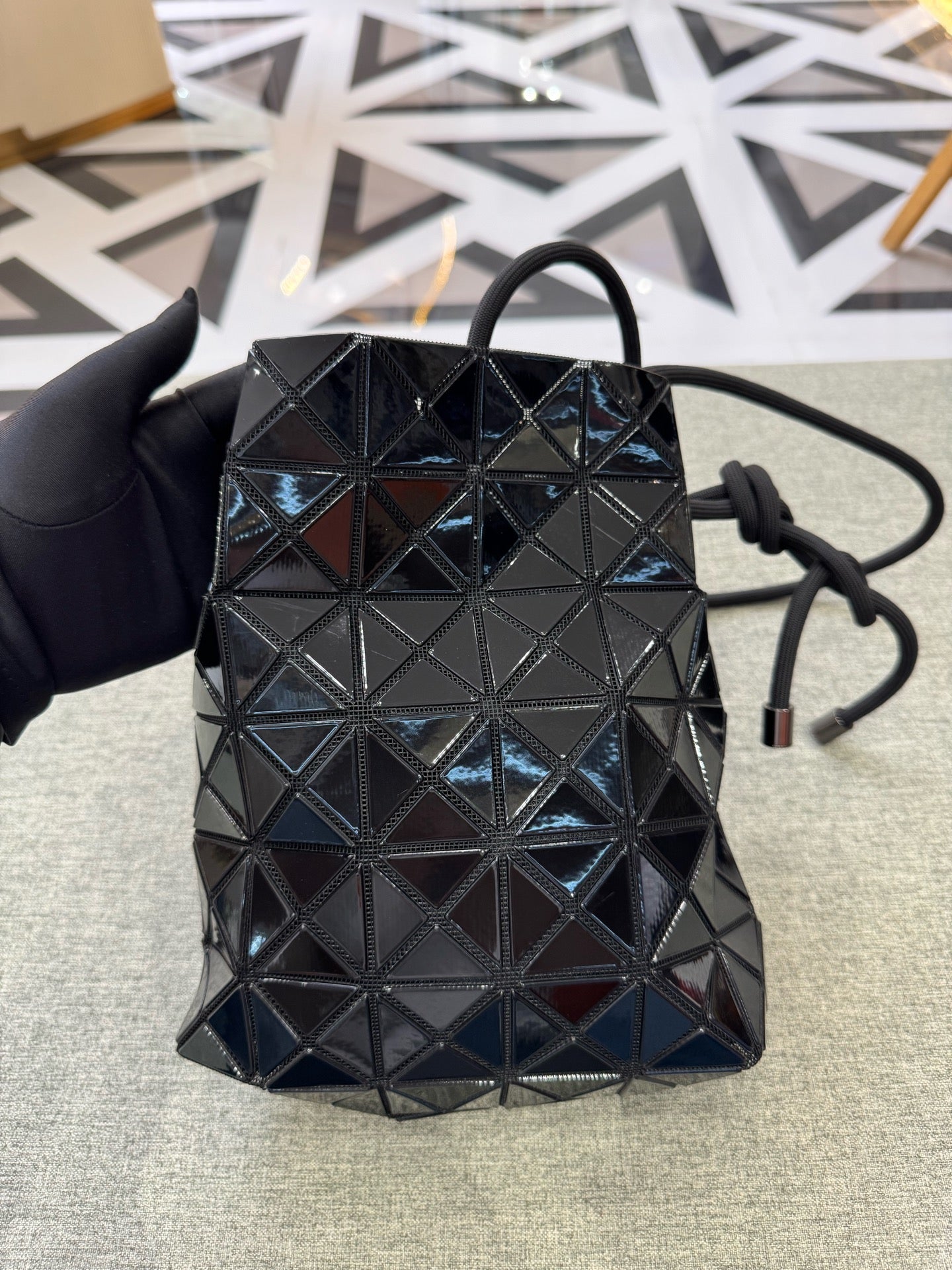 Issey Miyake Black Bucket & Drawstring Bag