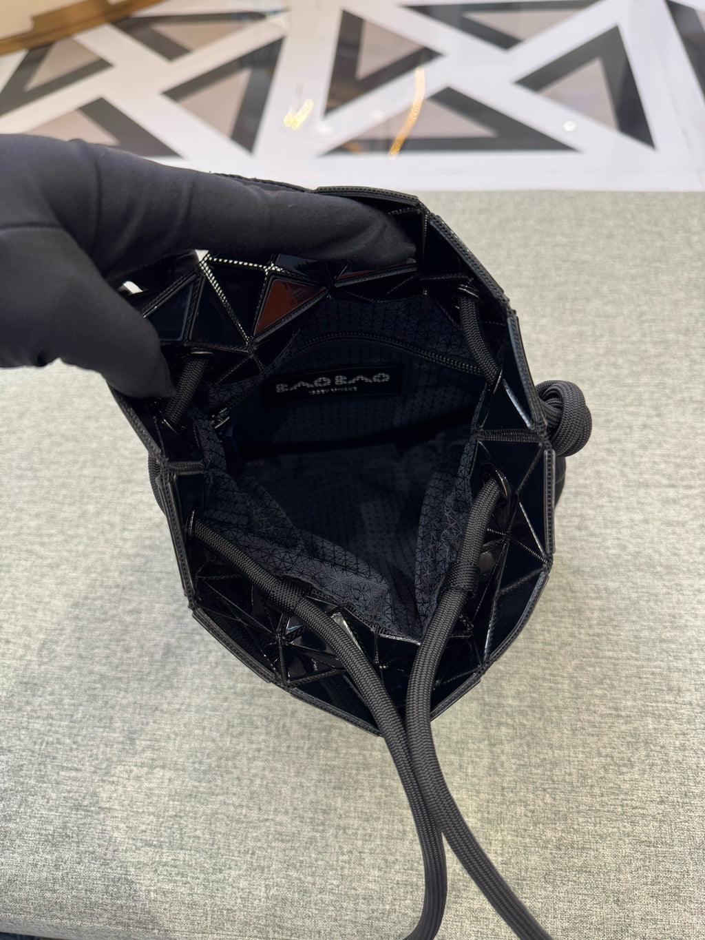Issey Miyake Black Bucket & Drawstring Bag