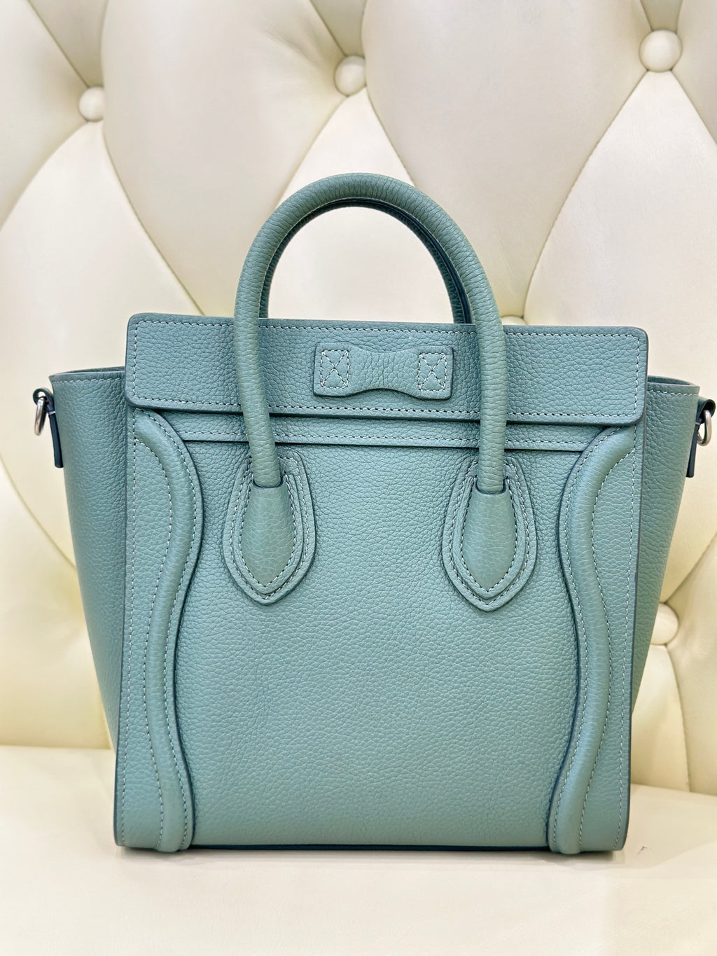 Celine Compact LUGGAGE Green Length 20 x Width 8.5 x Height 19 cm 189243DRU.29CN