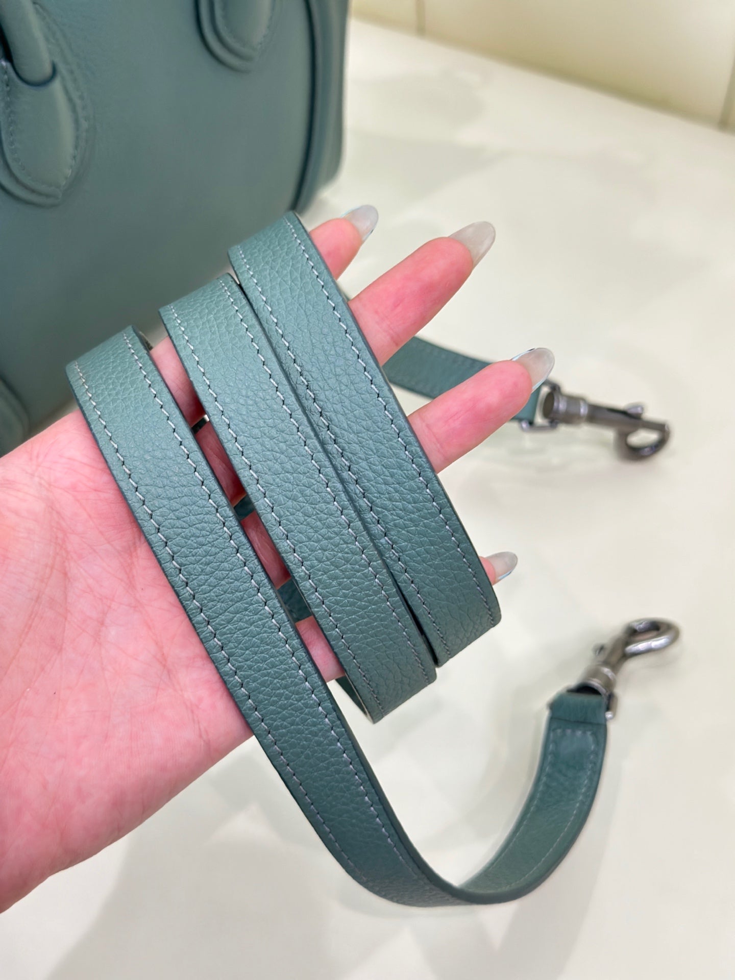 Celine Compact LUGGAGE Green Length 20 x Width 8.5 x Height 19 cm 189243DRU.29CN