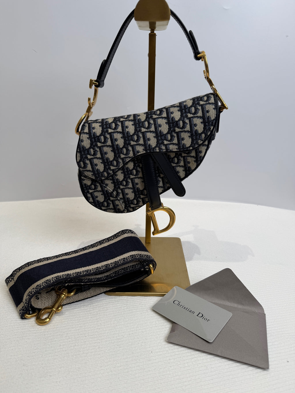 Dior Canvas Blue Saddle Bag