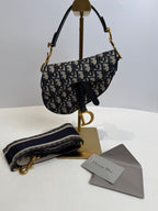 Dior Canvas Blue Saddle Bag