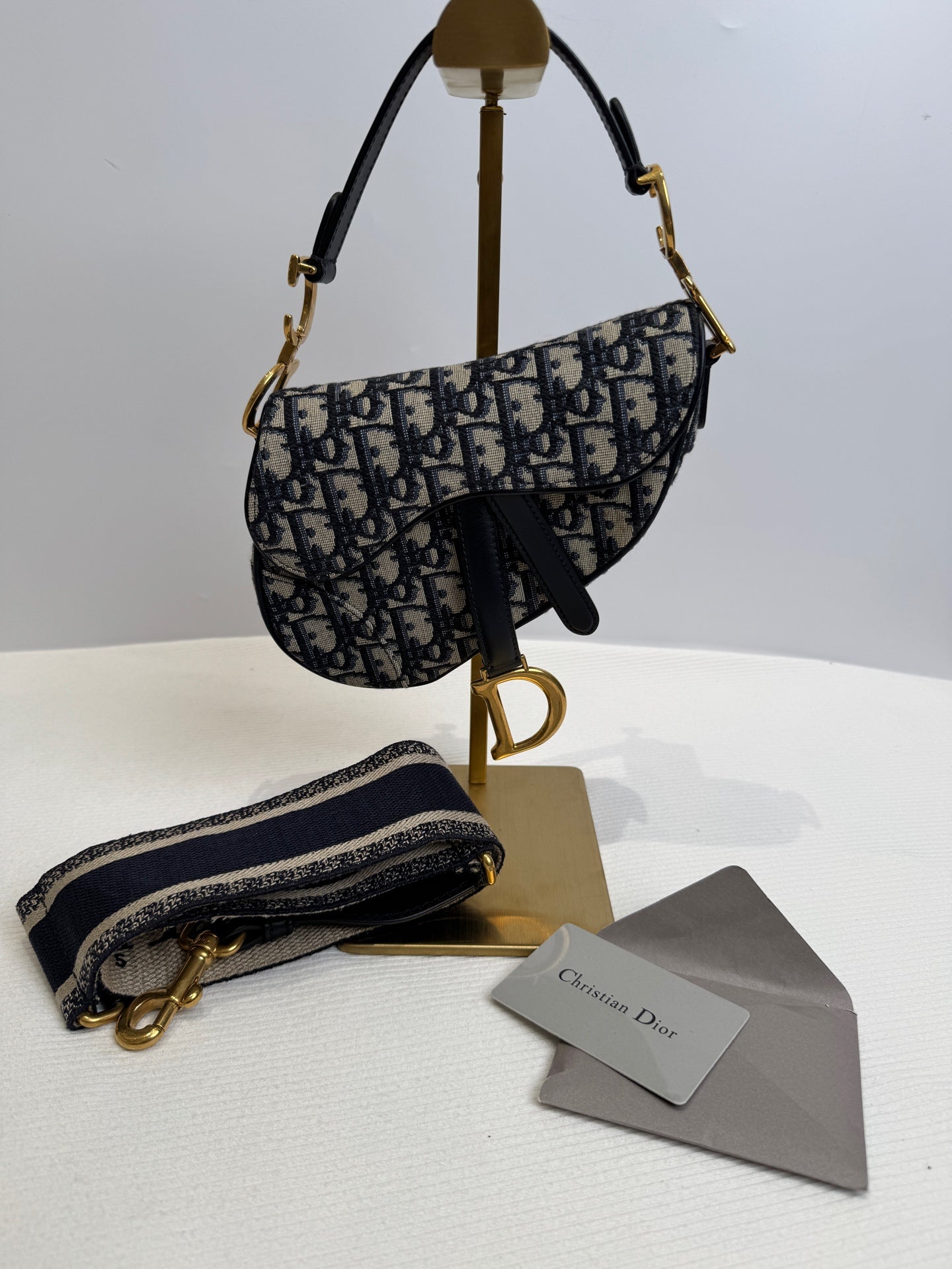 Dior Canvas Blue Saddle Bag