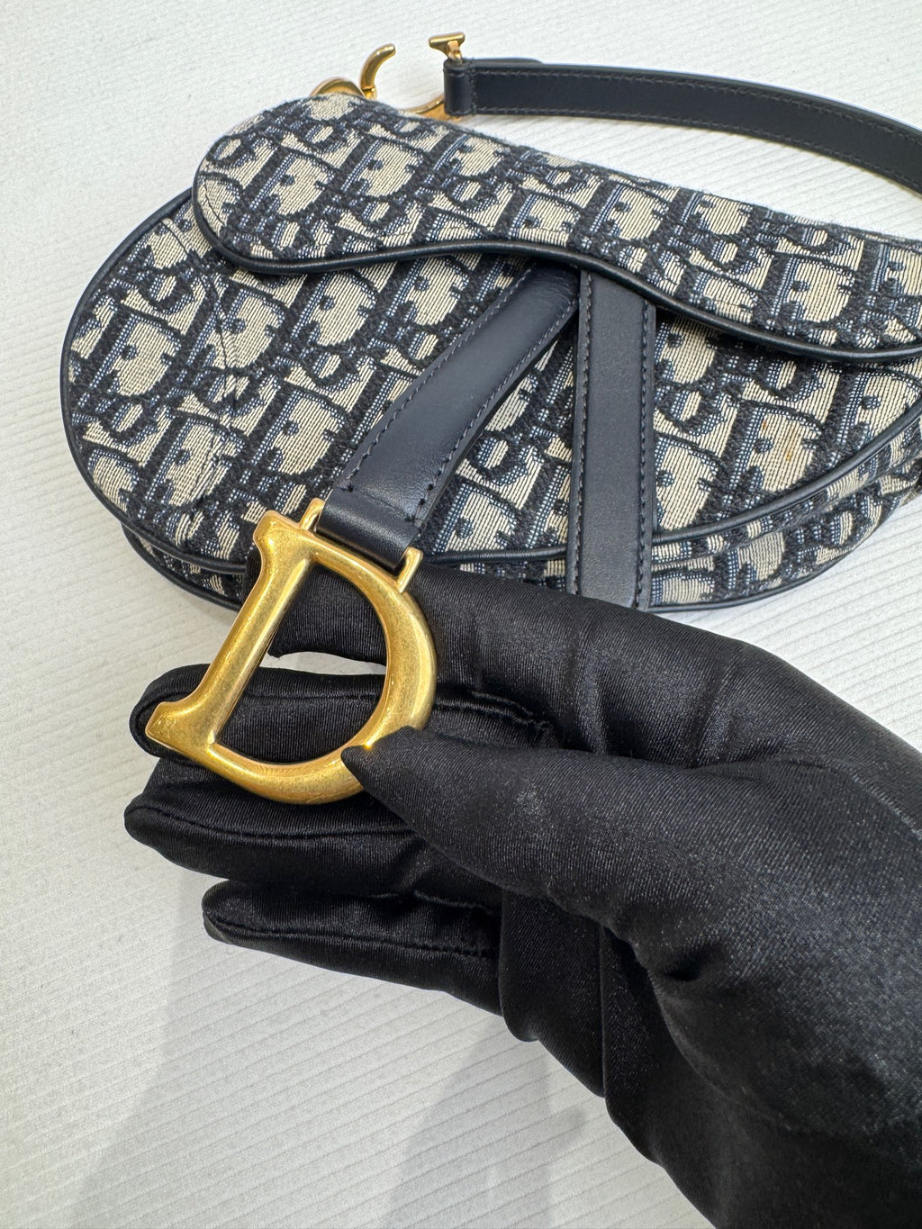 Dior Canvas Blue Saddle Bag
