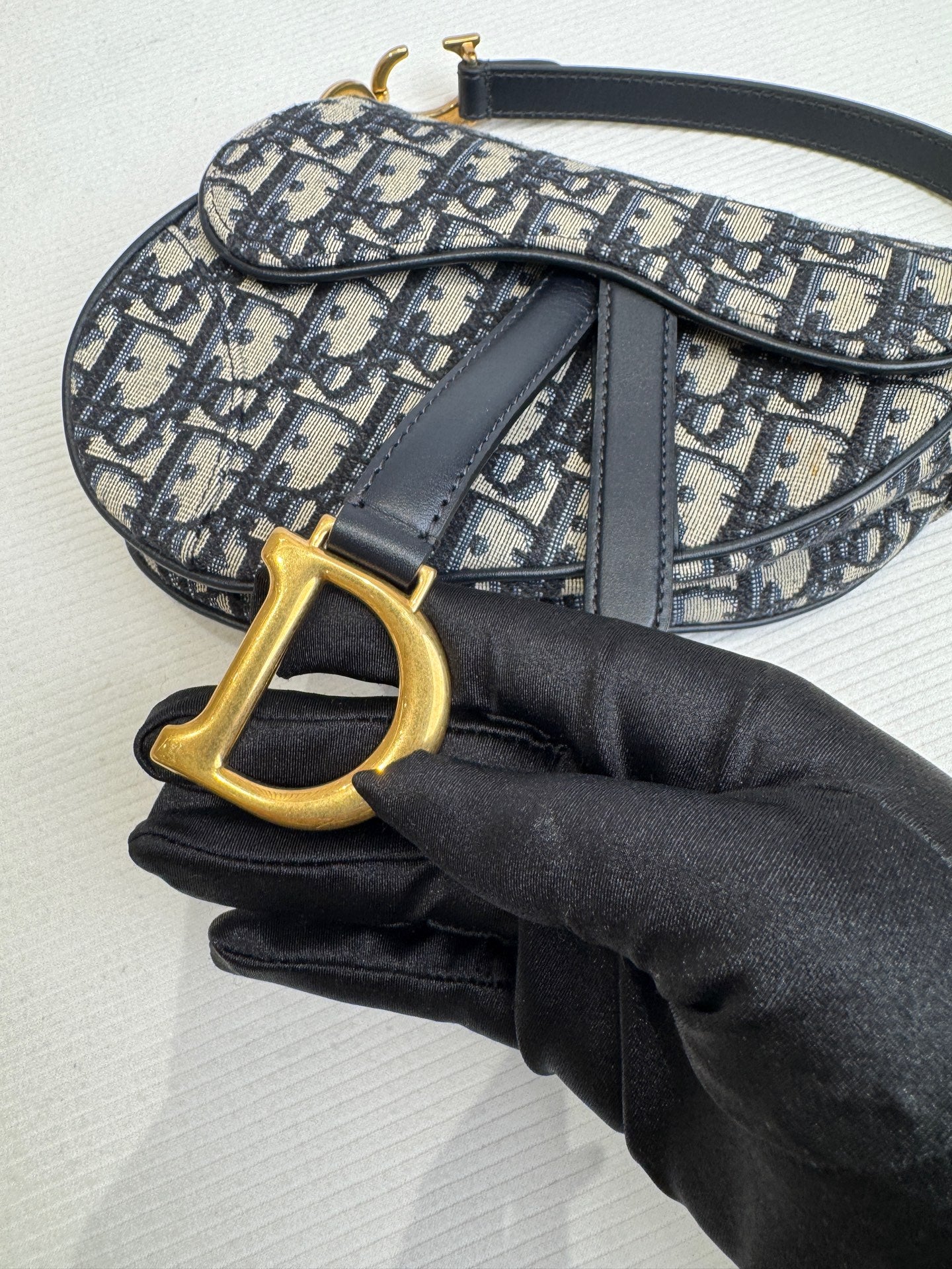 Dior Canvas Blue Saddle Bag