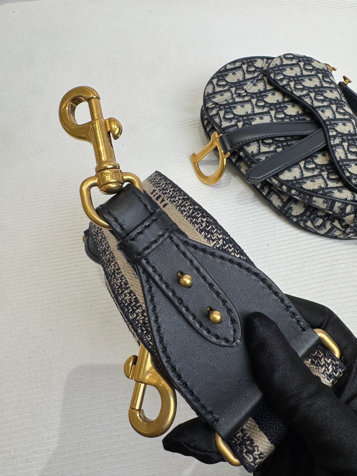 Dior Canvas Blue Saddle Bag