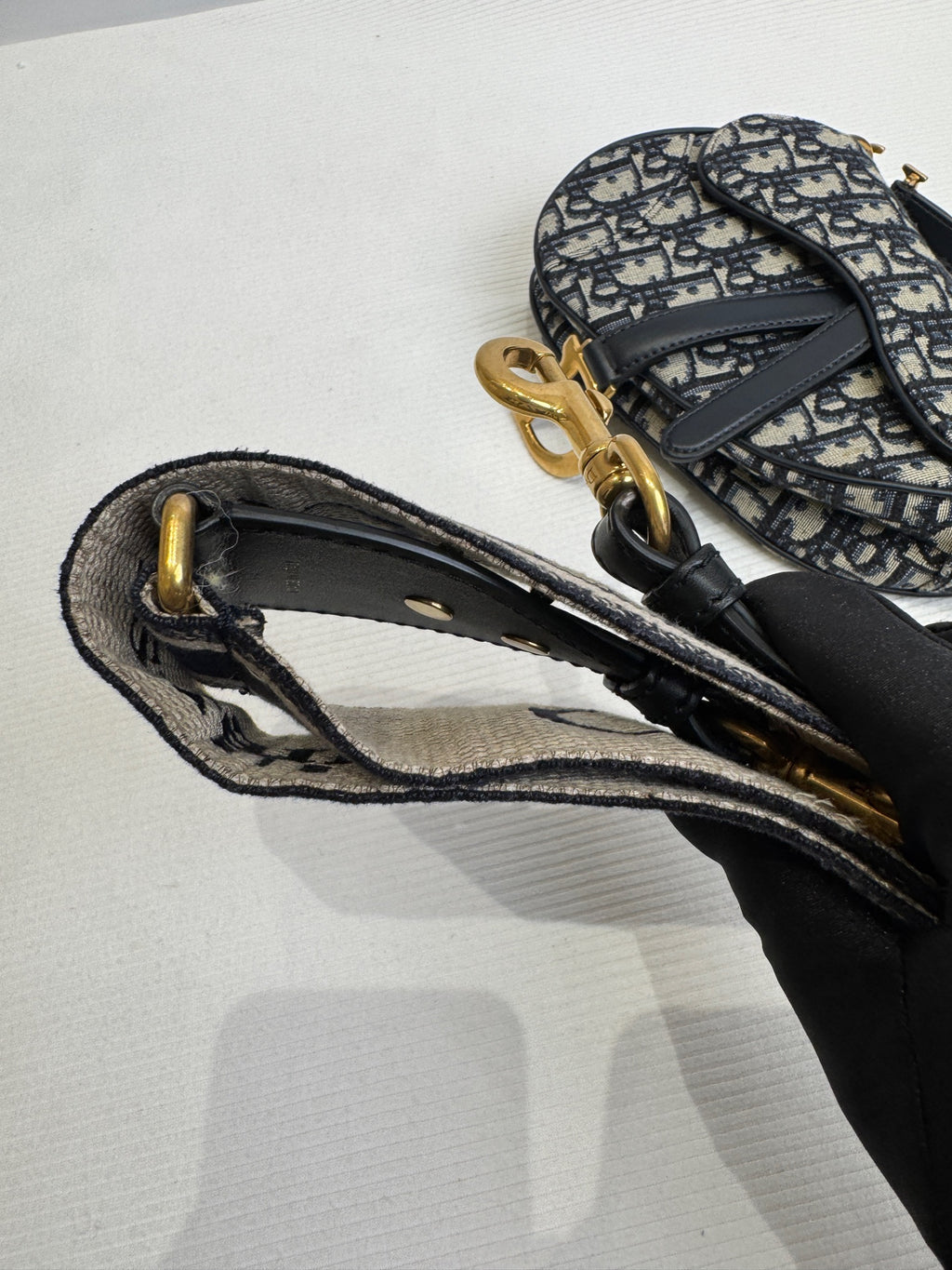 Dior Canvas Blue Saddle Bag