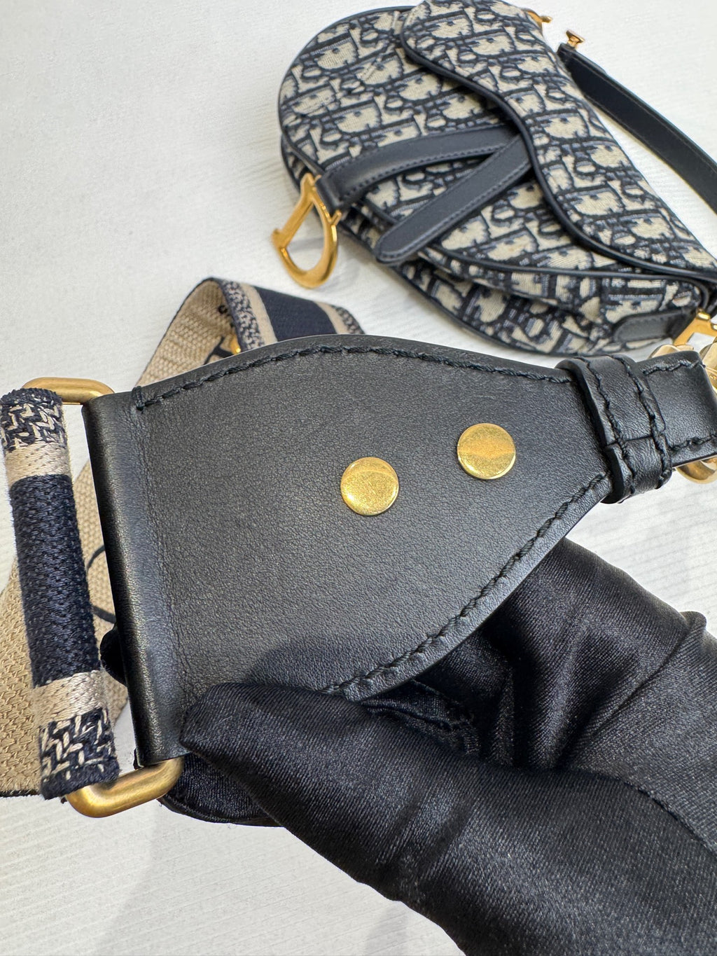 Dior Canvas Blue Saddle Bag