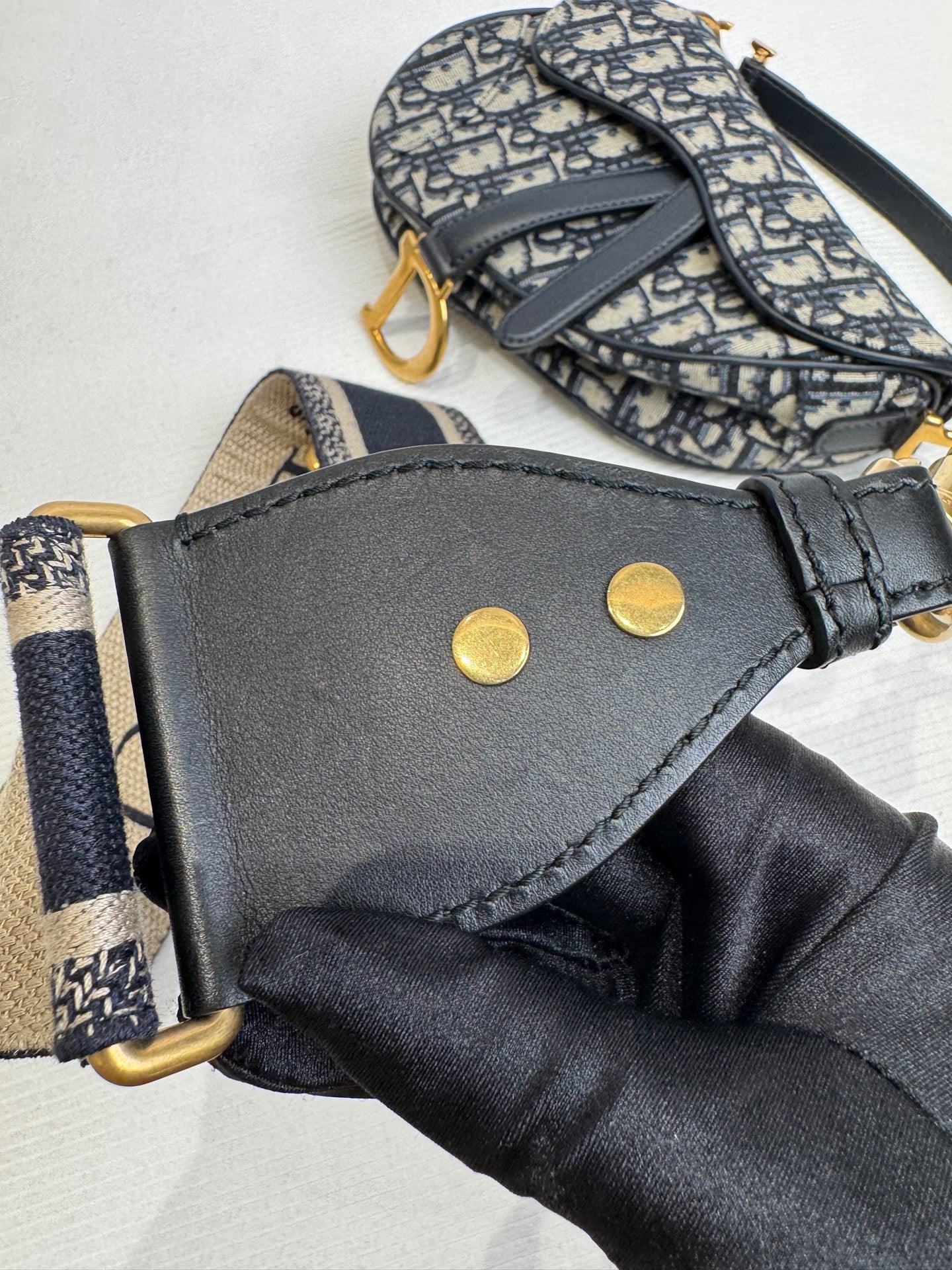 Dior Canvas Blue Saddle Bag