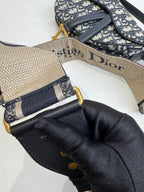 Dior Canvas Blue Saddle Bag