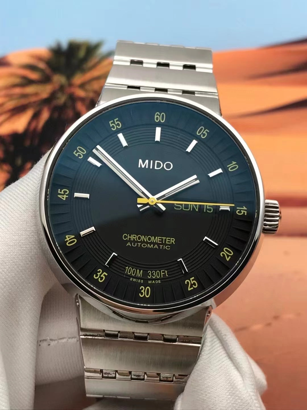 Mido Black Automatic (self-winding) watch