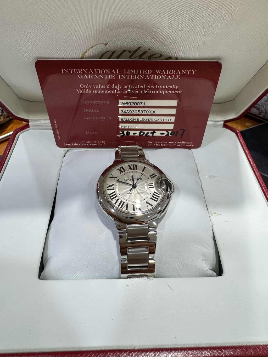 Cartier Blue balloon Automatic (self-winding) watch 33 millimeters W6920071