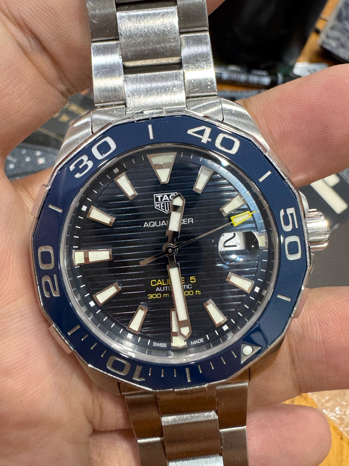 TAG Heuer Competitive potential Blue Automatic (self-winding) watch 43 millimeters WAY201B.BA0927