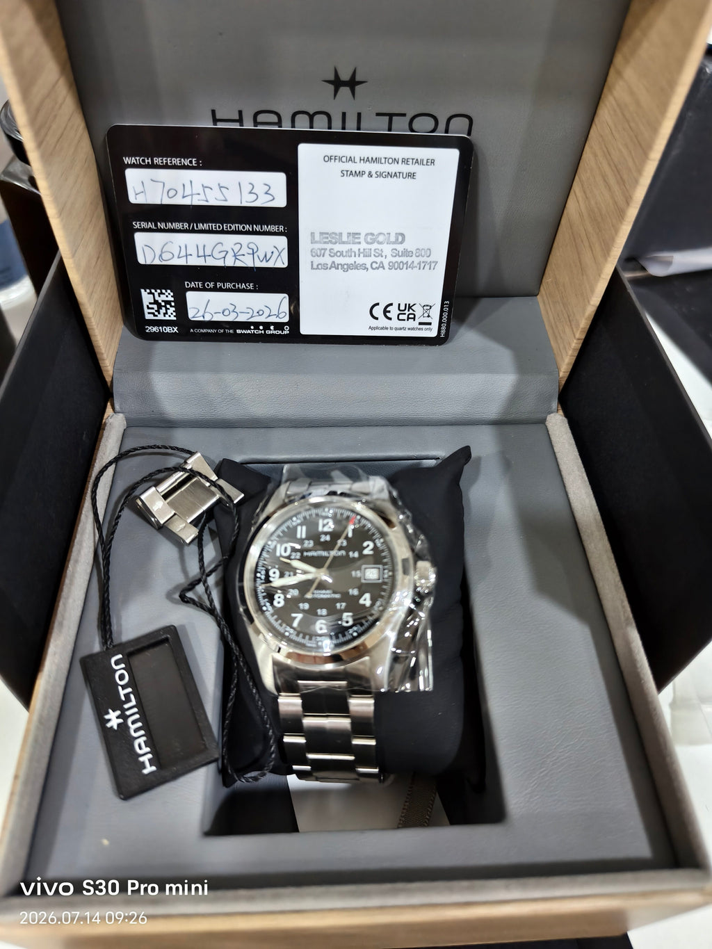 Hamilton Khaki Field Uniform Automatic (self-winding) watch 38 millimeters H70455133