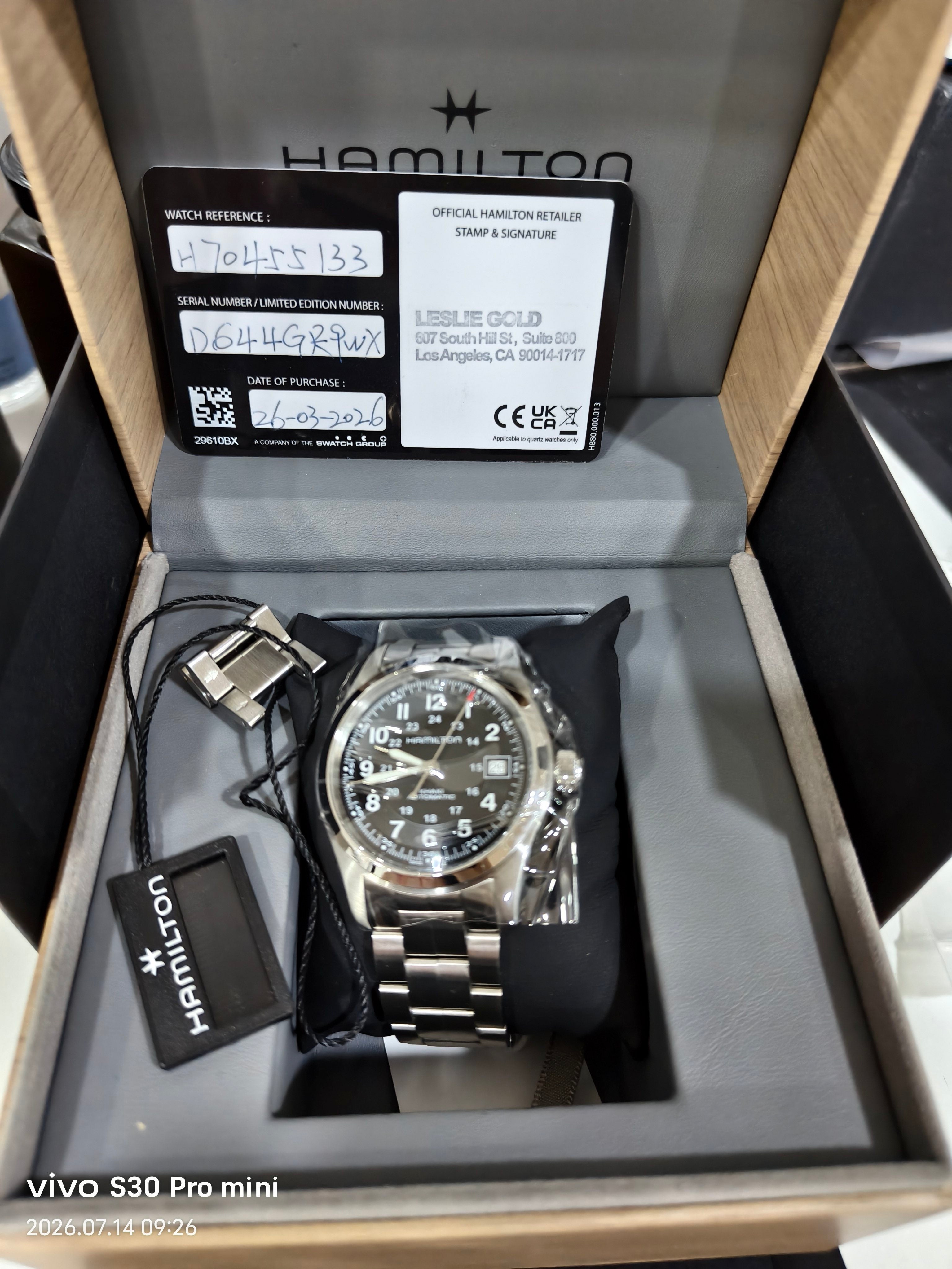 Hamilton Khaki Field Uniform Automatic (self-winding) watch 38 millimeters H70455133