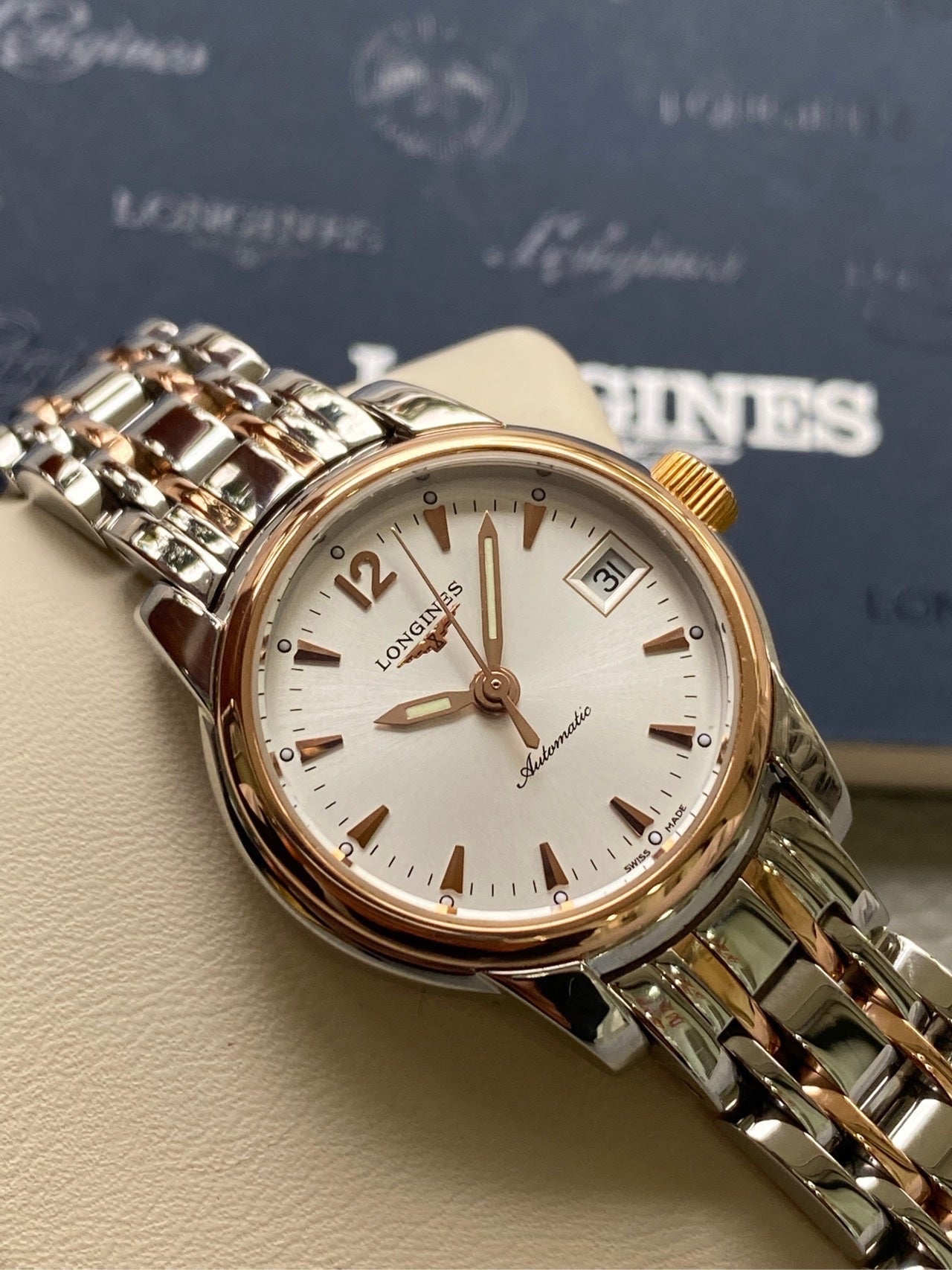 Longines Rose gold Automatic (self-winding) watch