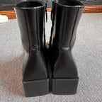 空白 Leather Ankle boots