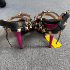 空白 Leather High heels