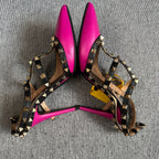 空白 Leather High heels