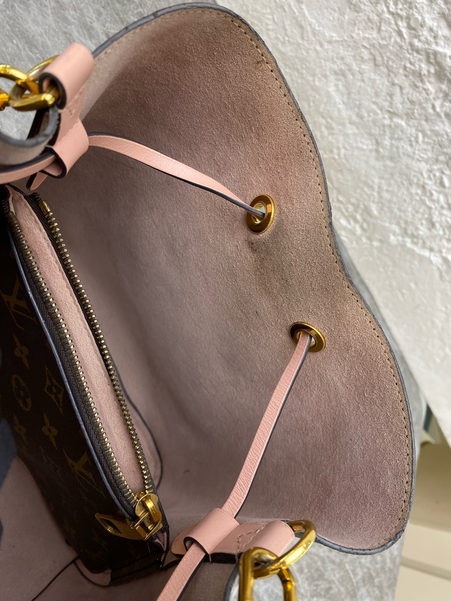 Louis Vuitton Pink Bucket & Drawstring Bag