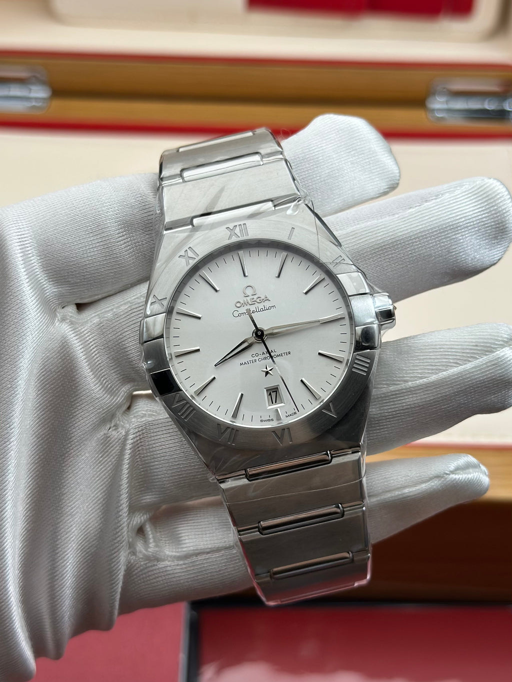 Omega White Automatic (self-winding) watch