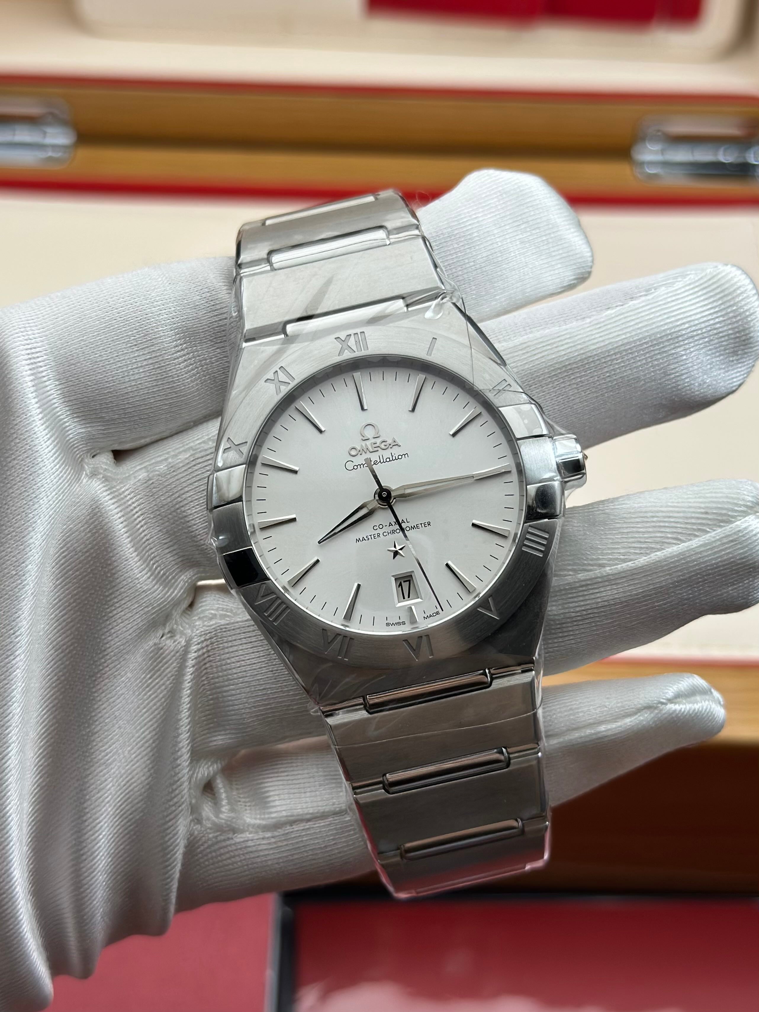 Omega White Automatic (self-winding) watch